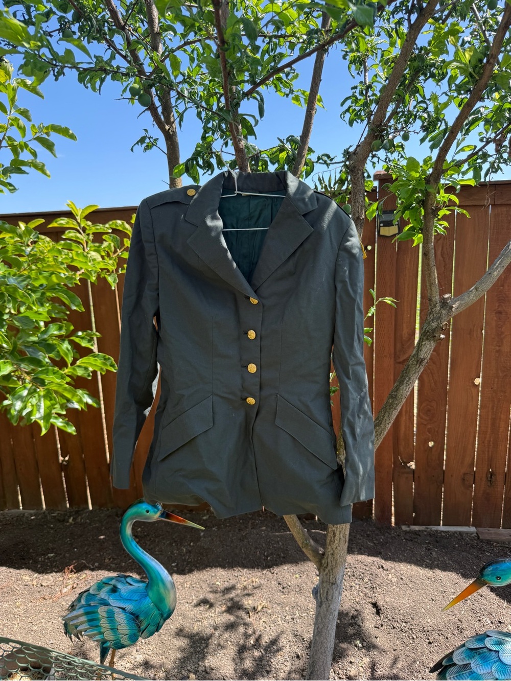 Vintage 1980s US Army Womens Dress Green Uniform Jacket Cold War 12R MDW Patch